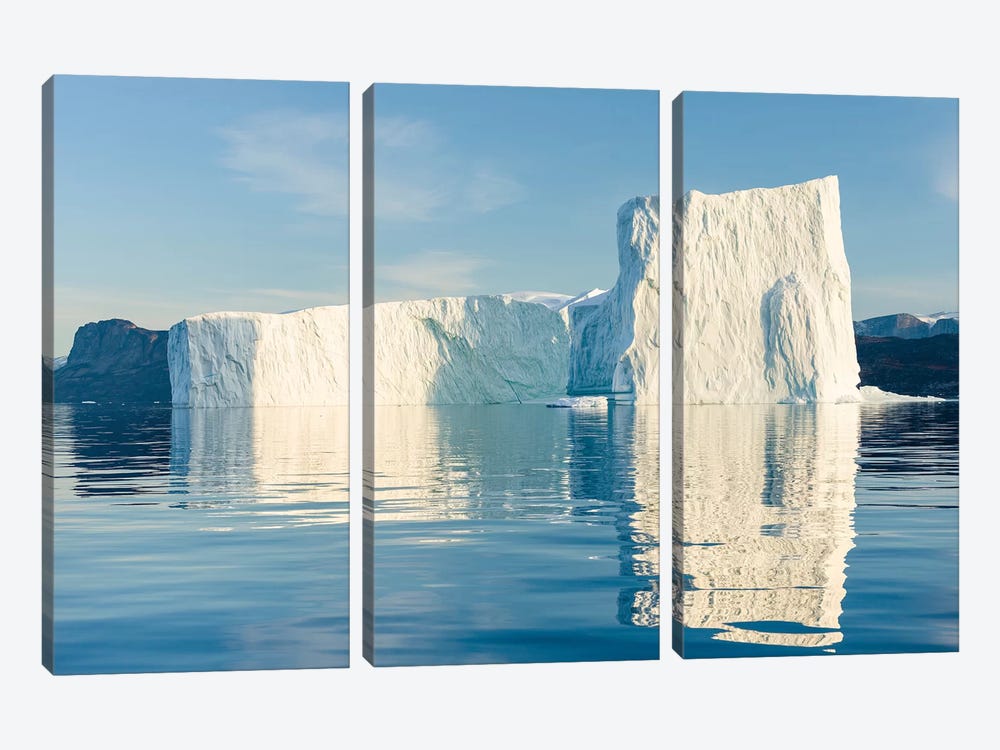 Icebergs in the Uummannaq fjord system, northwest Greenland, Denmark by Martin Zwick 3-piece Canvas Wall Art