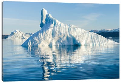 Icebergs in the Uummannaq fjord system, northwest Greenland, Denmark Canvas Art Print - Glacier & Iceberg Art