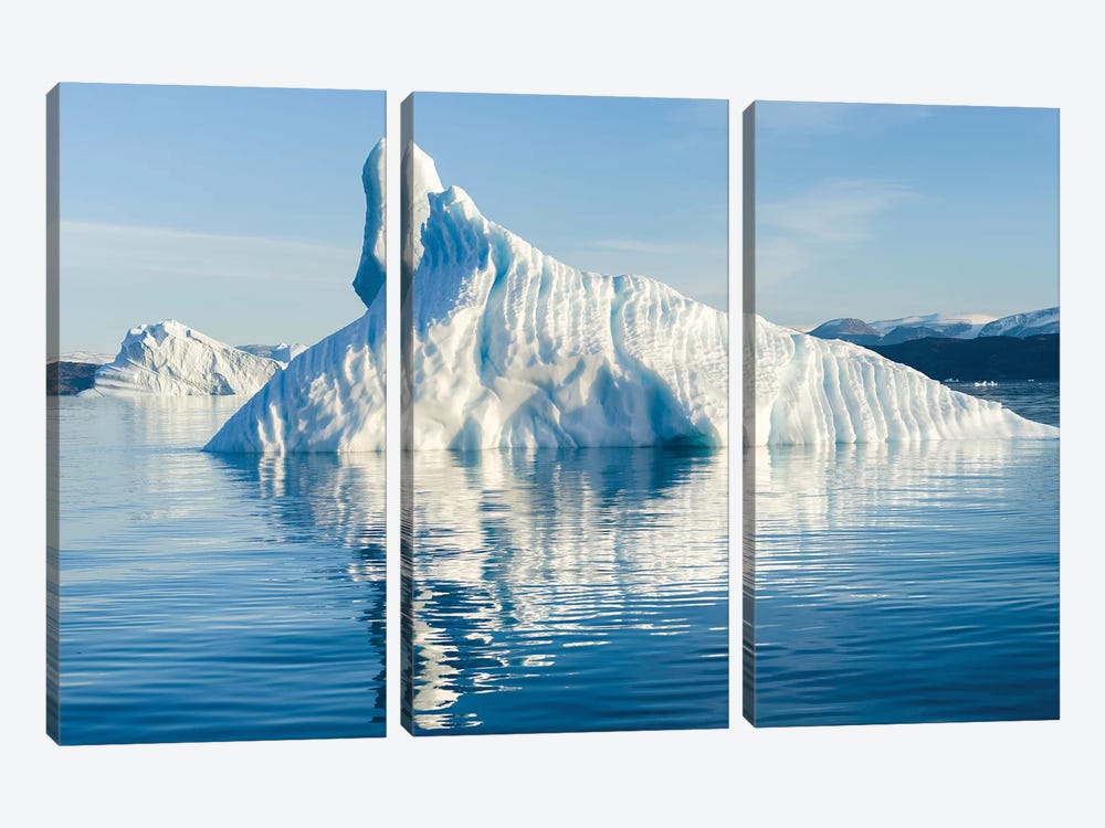 Icebergs in the Uummannaq fjord system, northwest Greenland, Denmark by Martin Zwick 3-piece Canvas Print