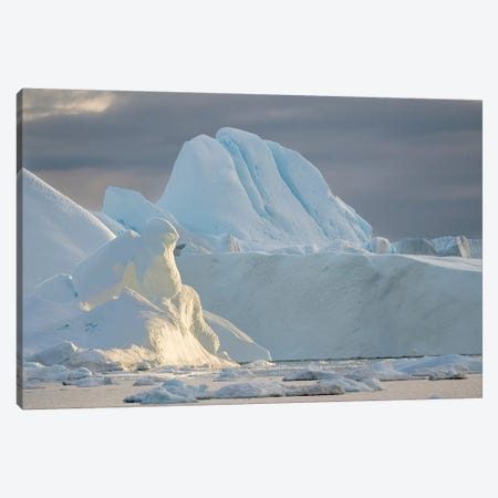 Ilulissat Icefjord also called kangia or Ilulissat Kangerlua at Disko Bay.  Canvas Print #MZW82} by Martin Zwick Canvas Art