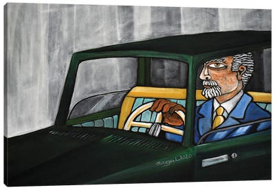 The Man In The Green Automobile Canvas Art Print - Classic Fine Art