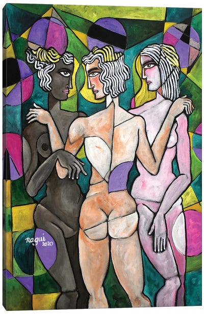 The Three Graces 2020 Canvas Art Print - Nagui Achamallah