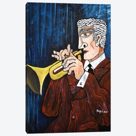 Trumpet Player Canvas Print #NAA107} by Nagui Achamallah Canvas Artwork
