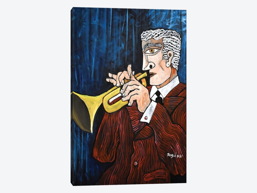 Trumpet Player by Nagui Achamallah 1-piece Canvas Art Print