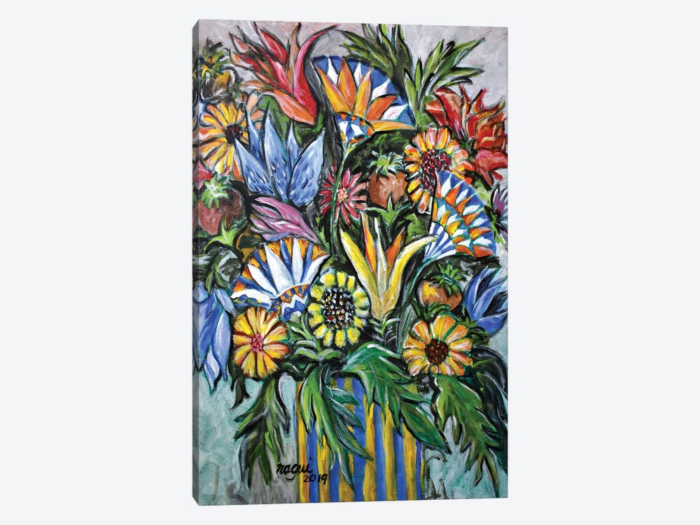 Flowers X by Nagui Achamallah 1-piece Canvas Art Print