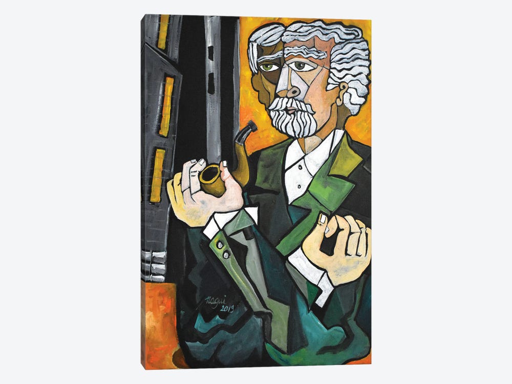 Man With A Pipe by Nagui Achamallah 1-piece Art Print