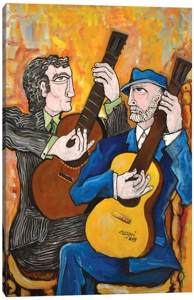 Two Guitars 2 Canvas Art Print - Nagui Achamallah
