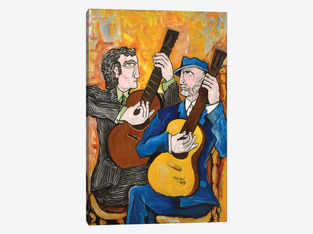 Two Guitars 2 by Nagui Achamallah 1-piece Canvas Artwork