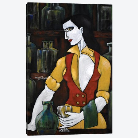 The bartender Canvas Print #NAA123} by Nagui Achamallah Canvas Print