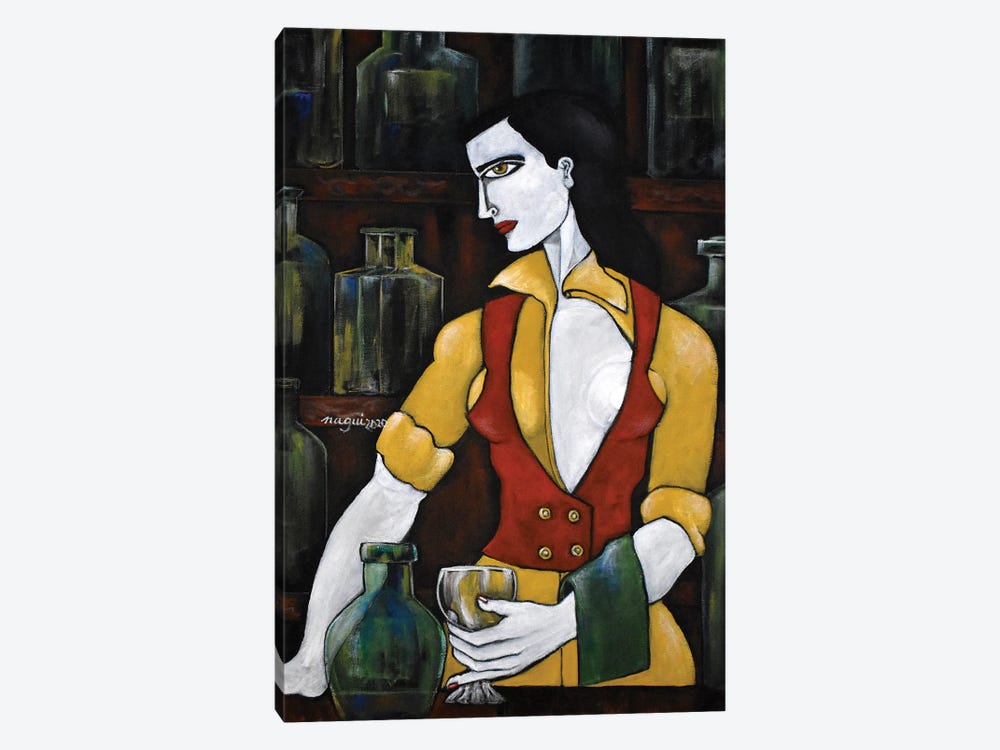 The bartender by Nagui Achamallah 1-piece Art Print