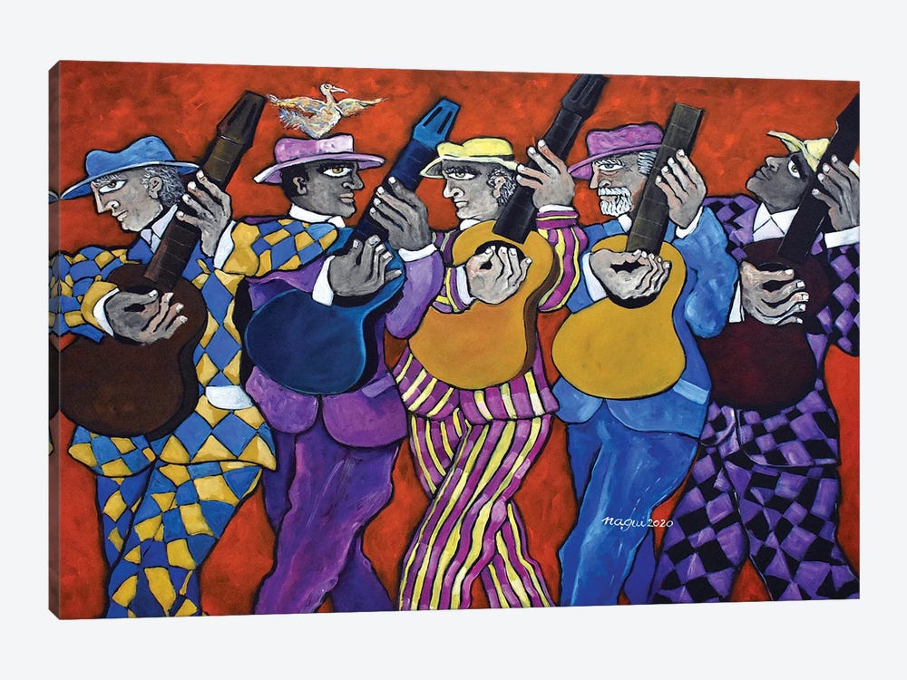 The Guitarists' March by Nagui Achamallah 1-piece Canvas Artwork