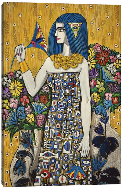 Isis With Flowers Canvas Art Print - Nagui Achamallah
