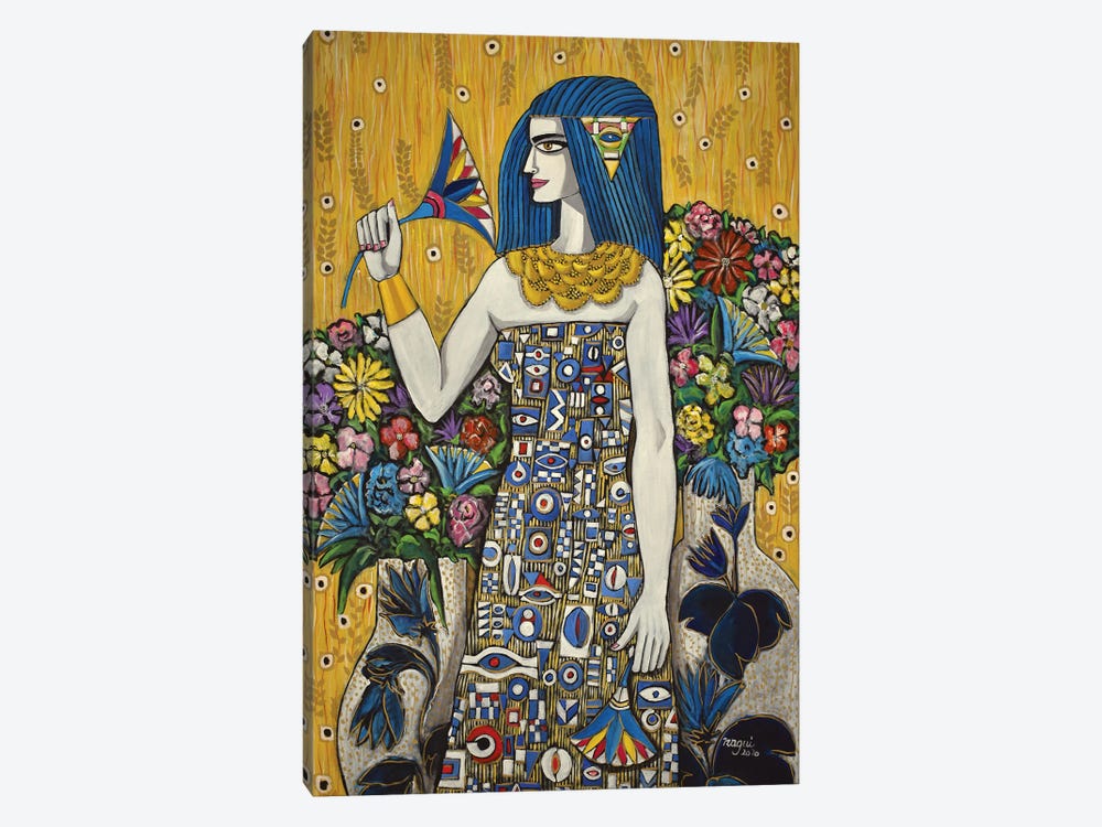 Isis With Flowers by Nagui Achamallah 1-piece Canvas Print