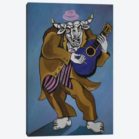 Buffalo Bull's Blue Guitar Canvas Print #NAA147} by Nagui Achamallah Canvas Artwork