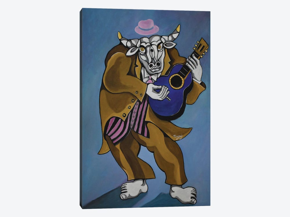 Buffalo Bull's Blue Guitar by Nagui Achamallah 1-piece Art Print