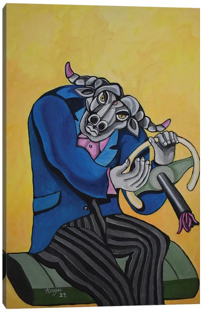Buffalo Bull's Old Chevy Canvas Art Print - Nagui Achamallah