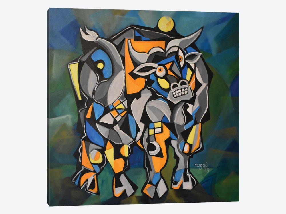 Apis The Bull 2023 by Nagui Achamallah 1-piece Canvas Artwork