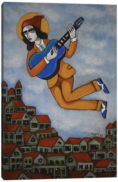 The Guitarist Halo Canvas Art Print - Nagui Achamallah
