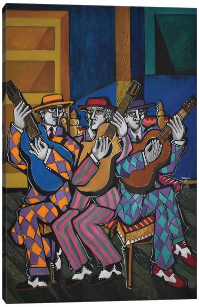 Three Flamenco Guitars Canvas Art Print - Musician Art
