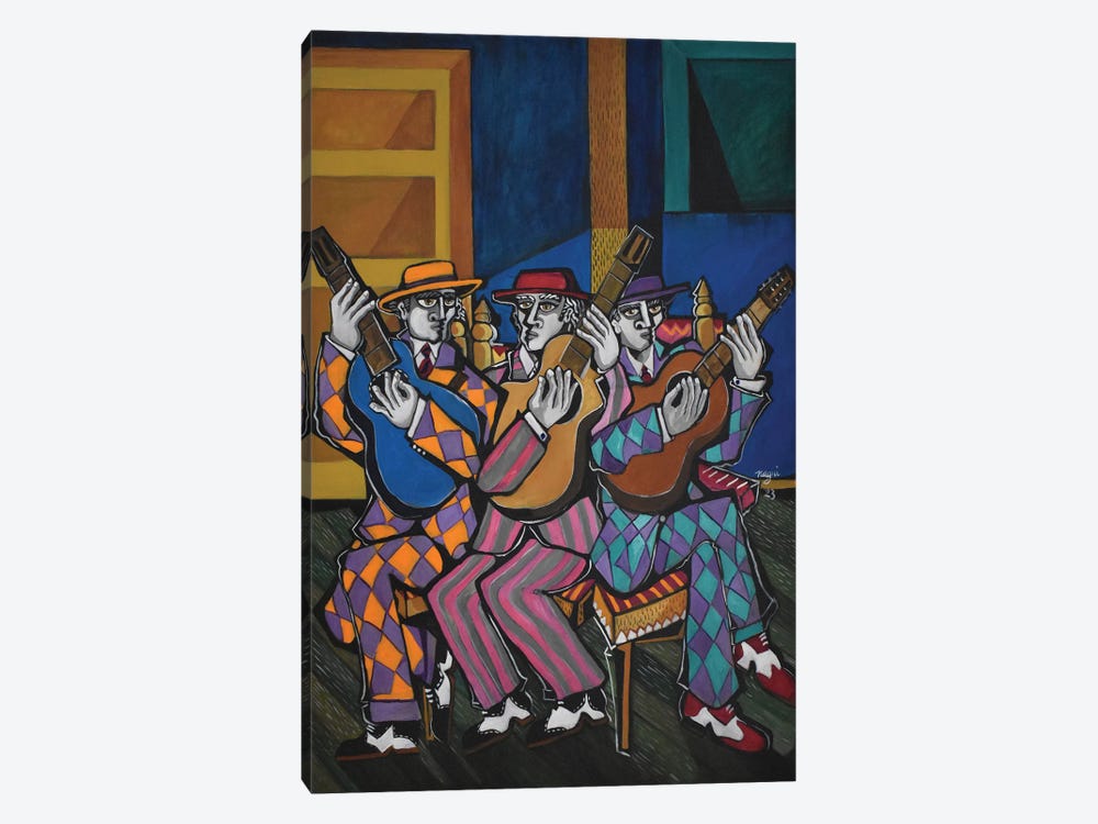 Three Flamenco Guitars by Nagui Achamallah 1-piece Canvas Print