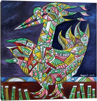 Pelican Canvas Art Print - Cubism Art