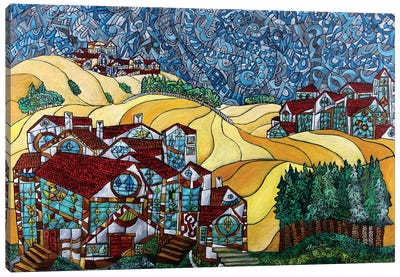 The Gold Hills Of California Canvas Art Print - Art by Middle Eastern Artists