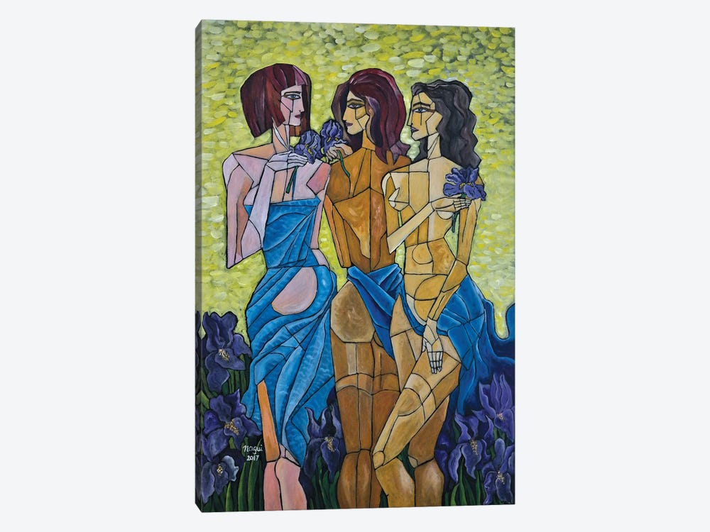 The Three Graces In Vincent's Garden by Nagui Achamallah 1-piece Canvas Art Print