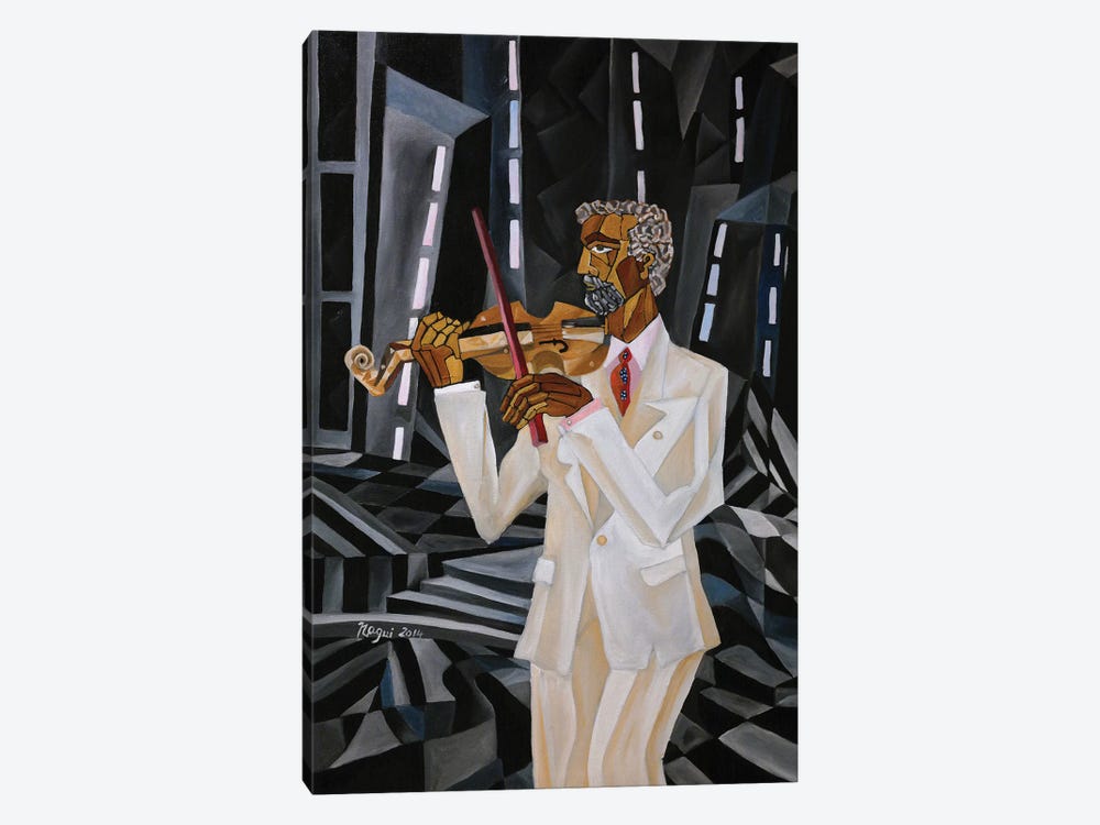 The Violinist by Nagui Achamallah 1-piece Canvas Artwork