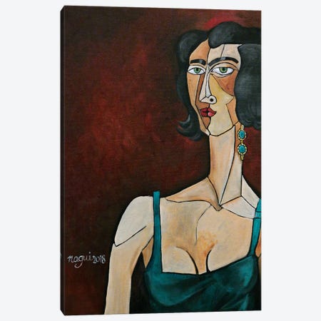 Woman With Emerald Earring Canvas Print #NAA51} by Nagui Achamallah Art Print