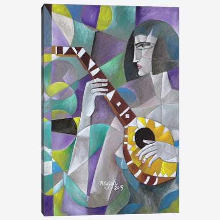 Woman With Lute Canvas Print #NAA52} by Nagui Achamallah Canvas Print