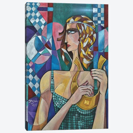 Woman With Lyre Canvas Print #NAA53} by Nagui Achamallah Art Print