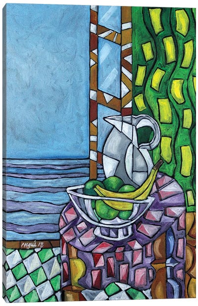 Window By The Beach Canvas Art Print - Nagui Achamallah