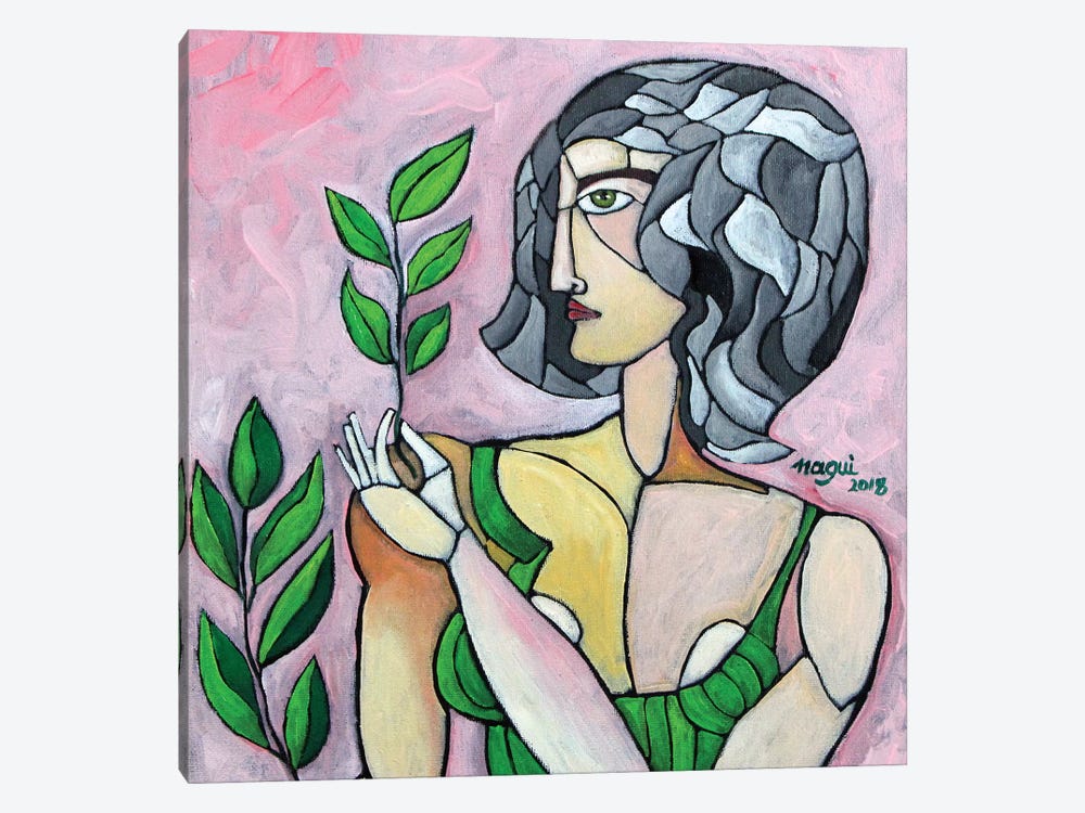 Woman With Grey Hair by Nagui Achamallah 1-piece Art Print