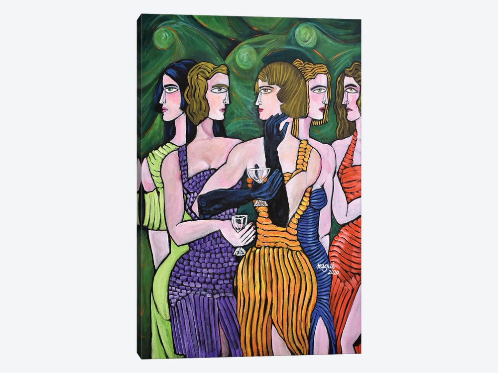 Girls' Night Out by Nagui Achamallah 1-piece Canvas Artwork