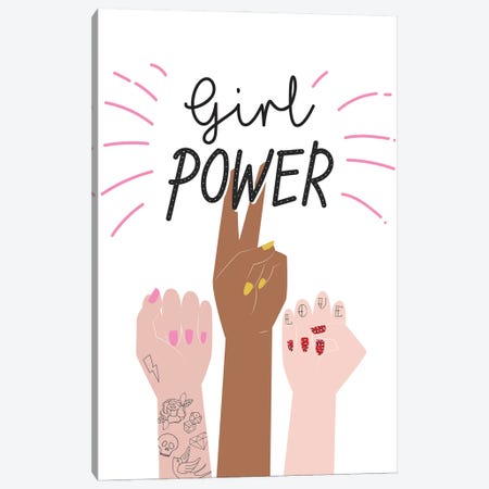 Girl Power I Canvas Print #NAG12} by Angela Nickeas Canvas Print