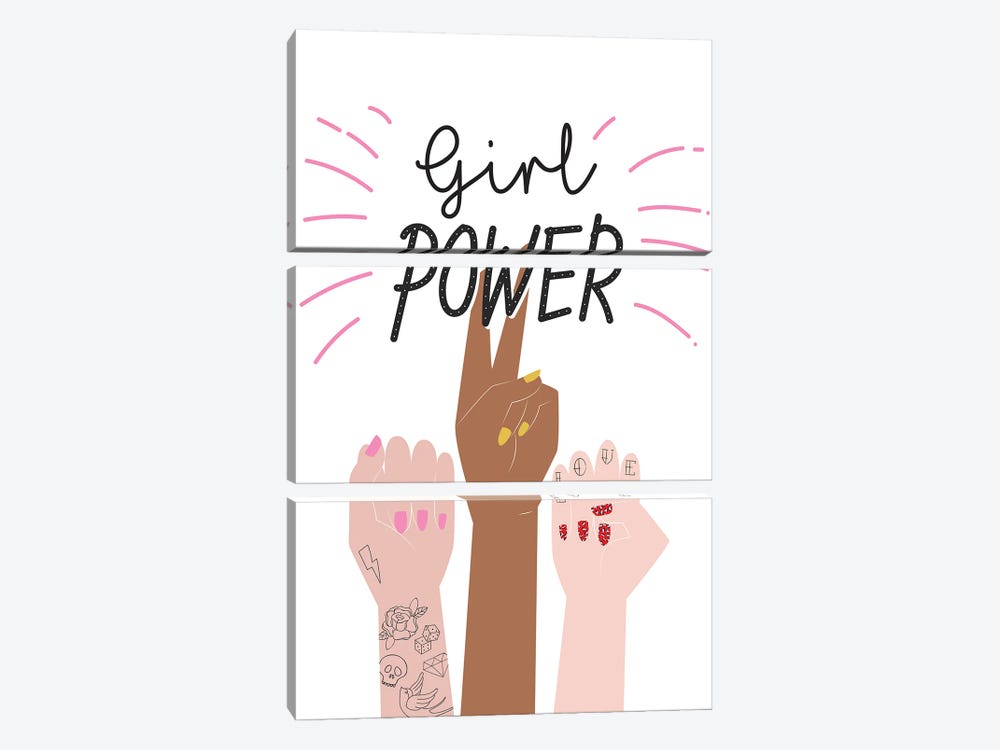 Girl Power I by Angela Nickeas 3-piece Canvas Print