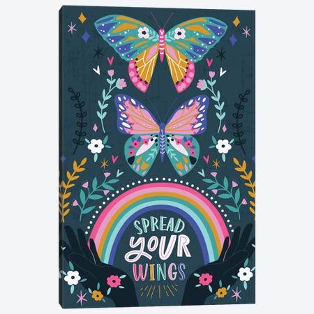 Spread Your Wings Canvas Print #NAG14} by Angela Nickeas Canvas Wall Art