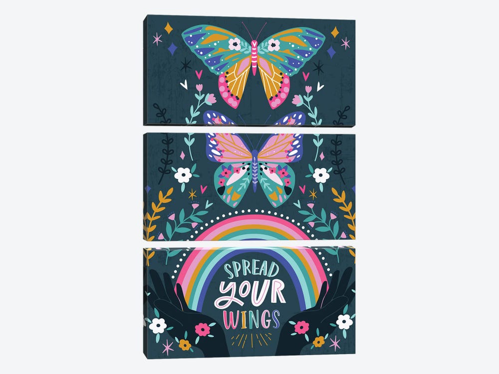 Spread Your Wings by Angela Nickeas 3-piece Canvas Print