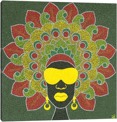 Mandala Afro Canvas Art Print - Nadya Al-Haroun
