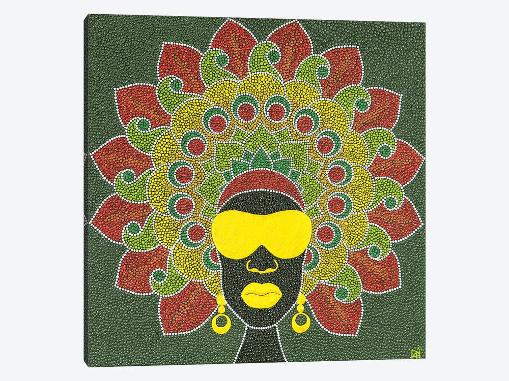 Mandala Afro by Nadya Al-Haroun 1-piece Canvas Art Print