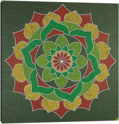 Mandala Flower Canvas Art Print - Mandala Art