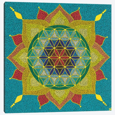 Mandala Flower Of Life I Canvas Print #NAH14} by Nadya Al-Haroun Canvas Art Print
