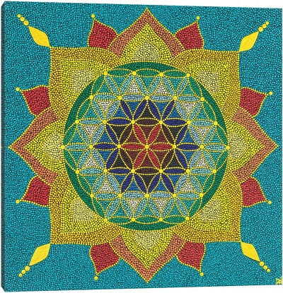 Mandala Flower Of Life I Canvas Art Print - Mandala Art