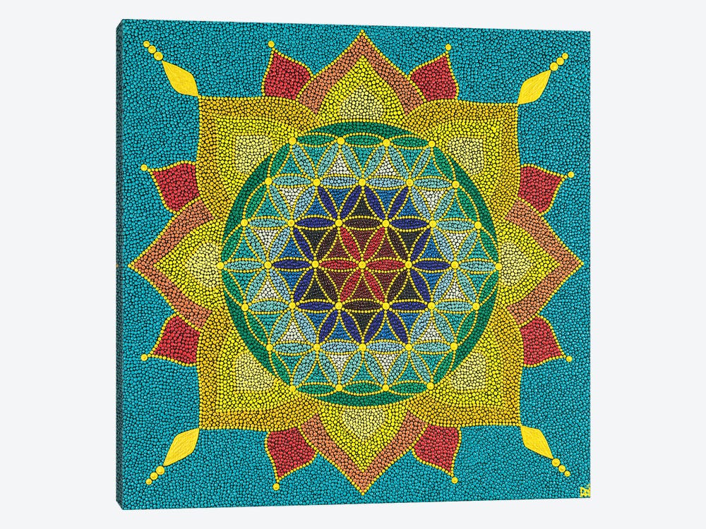 Mandala Flower Of Life I by Nadya Al-Haroun 1-piece Canvas Art Print