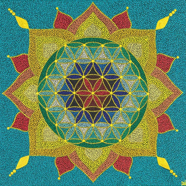 Mandalas: Mandala Flower Of Life I by Nadya Al-Haroun