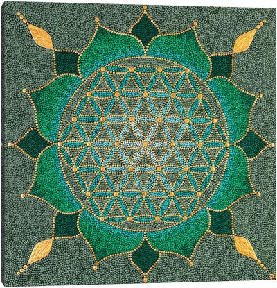 Mandala Flower Of Life II Canvas Art Print - Mandala Art
