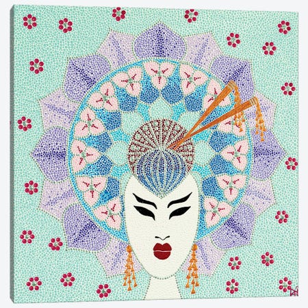 Mandala Geisha Canvas Print #NAH17} by Nadya Al-Haroun Canvas Print
