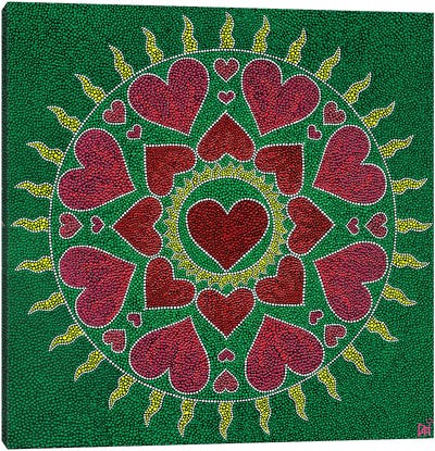 Mandala Heart II Canvas Art Print - Mandala Art
