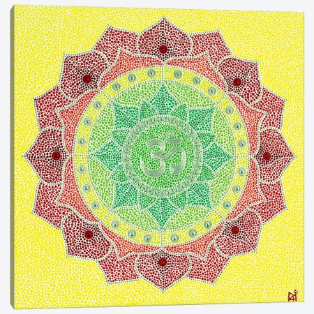 Mandala Om Canvas Print #NAH22} by Nadya Al-Haroun Art Print