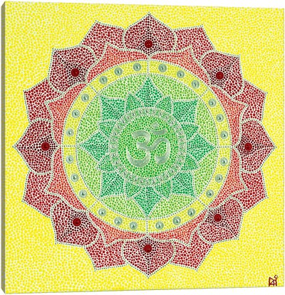 Mandala Om Canvas Art Print - Nadya Al-Haroun